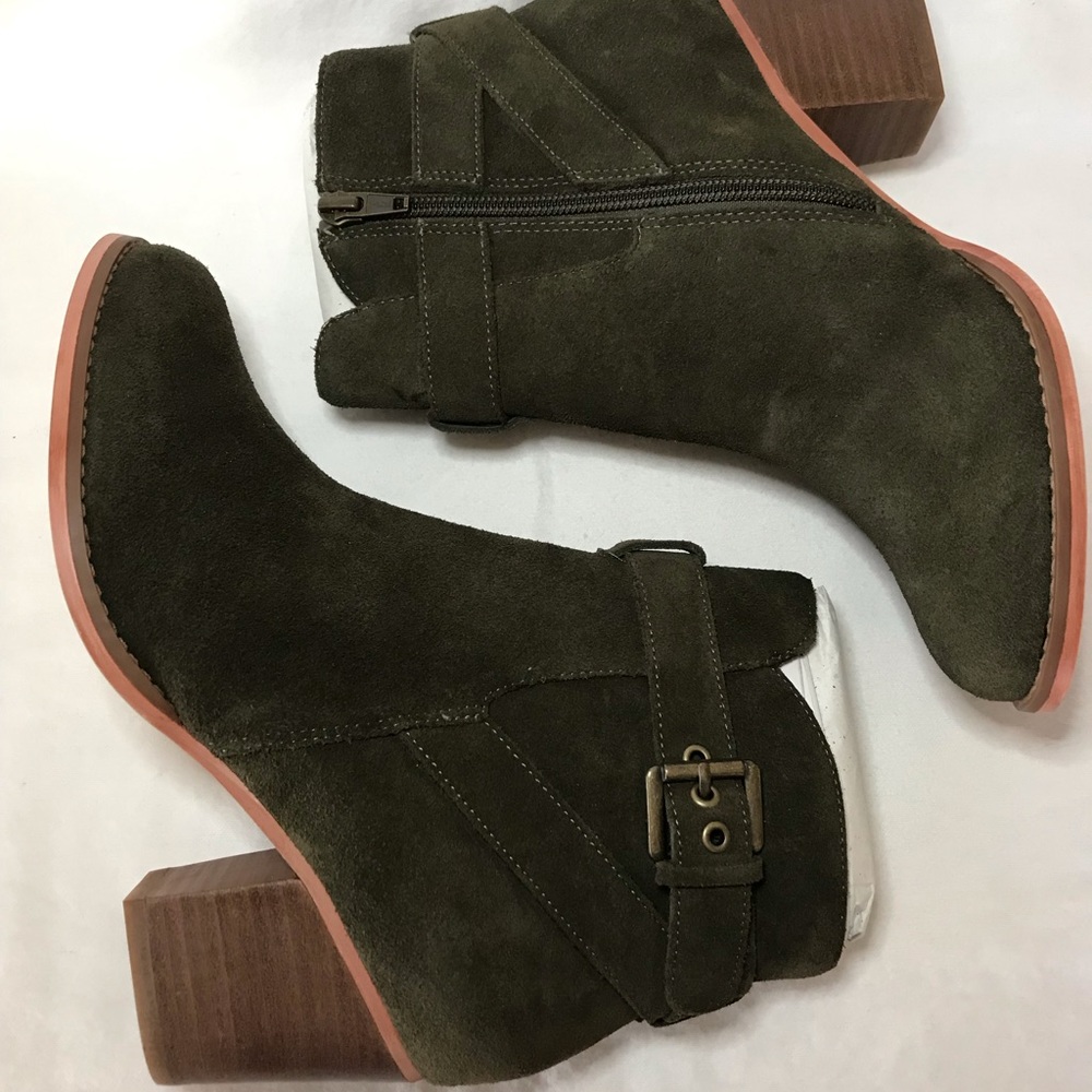 NWOT Sole Society Paislee Suede Buckle Bootie